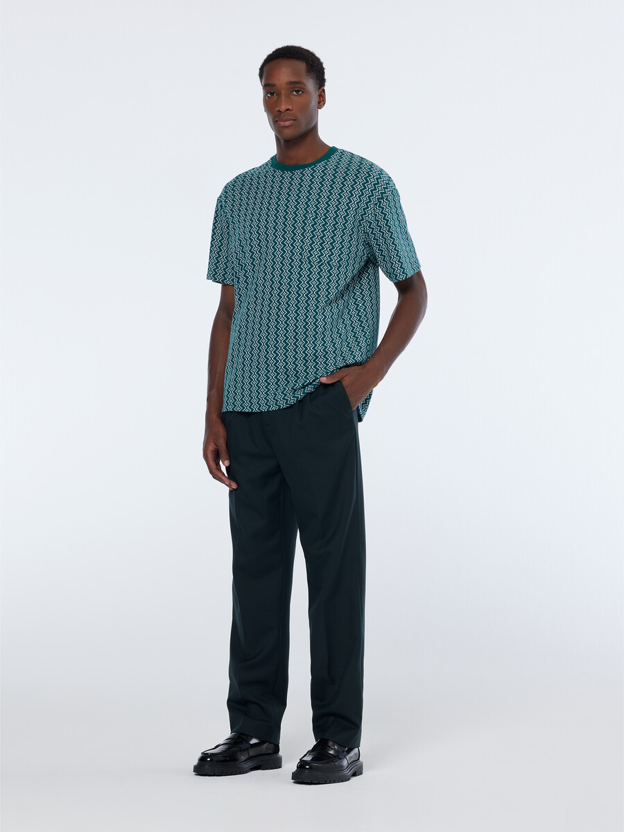 jacquard-t-shirt mit lockerer passform