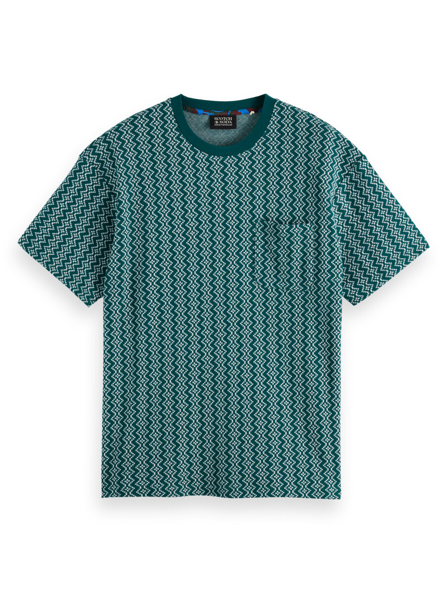 jacquard-t-shirt mit lockerer passform