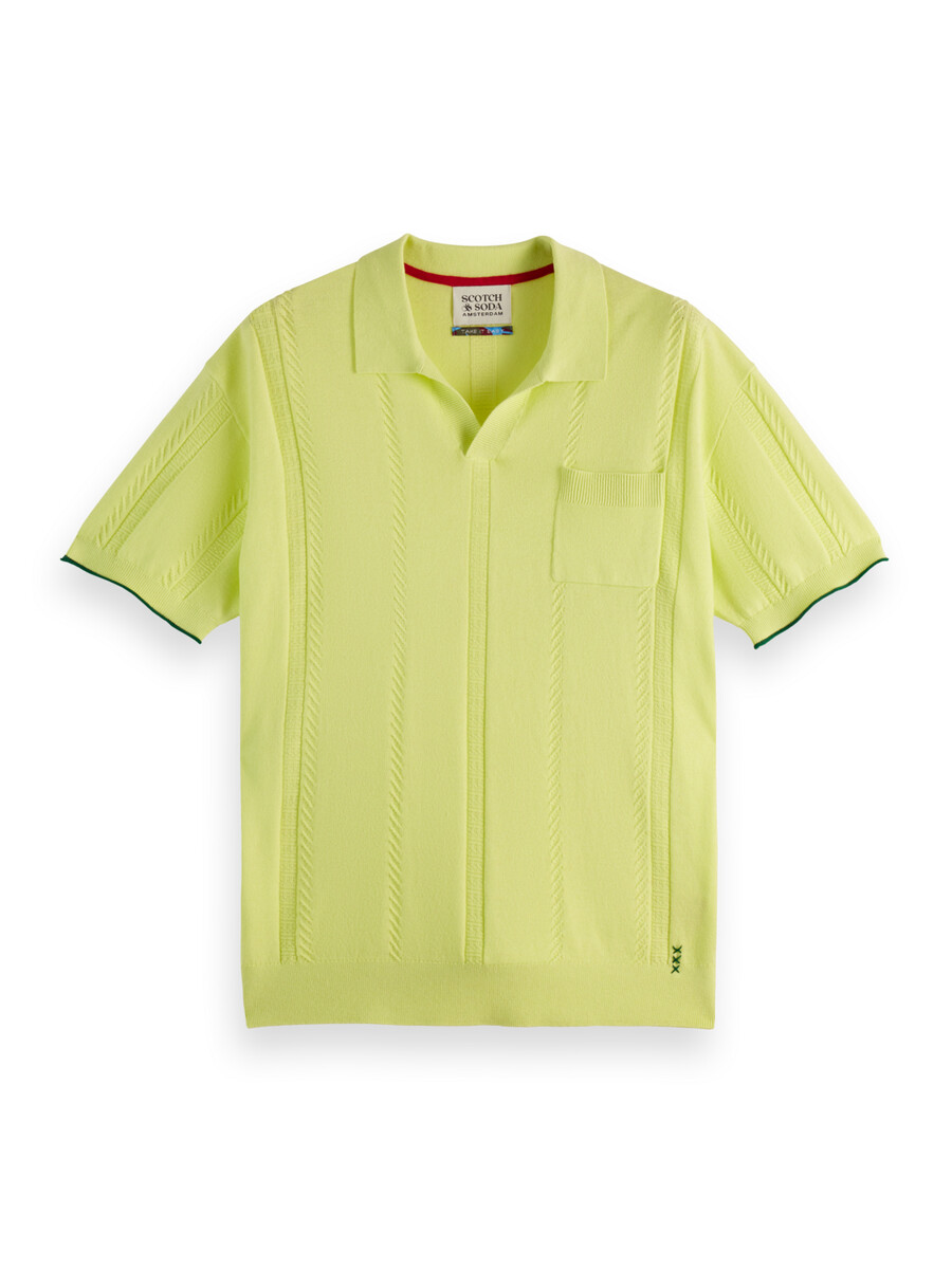 poloshirt aus strick mit v-ausschnitt und lockerer passform