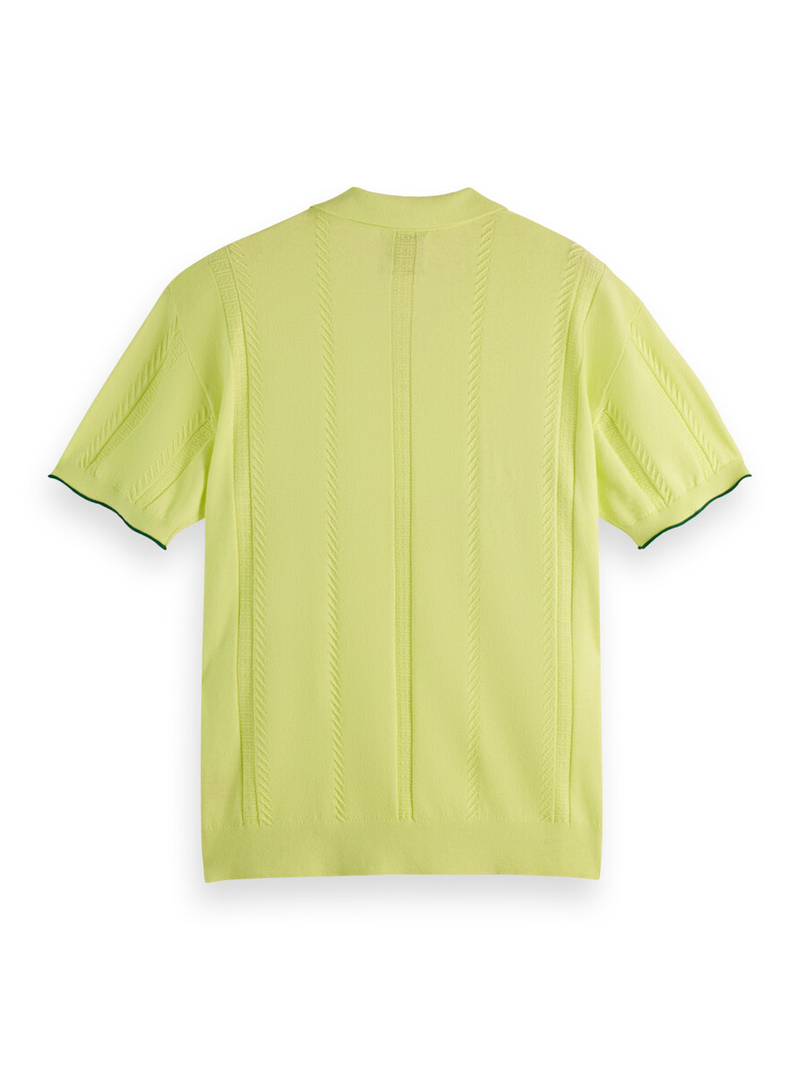 poloshirt aus strick mit v-ausschnitt und lockerer passform