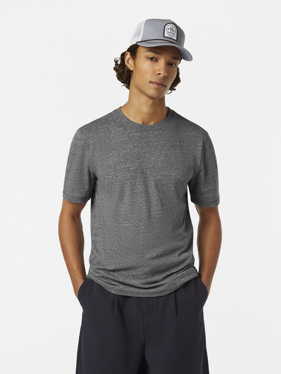 melange-t-shirt mit regulärer passform
