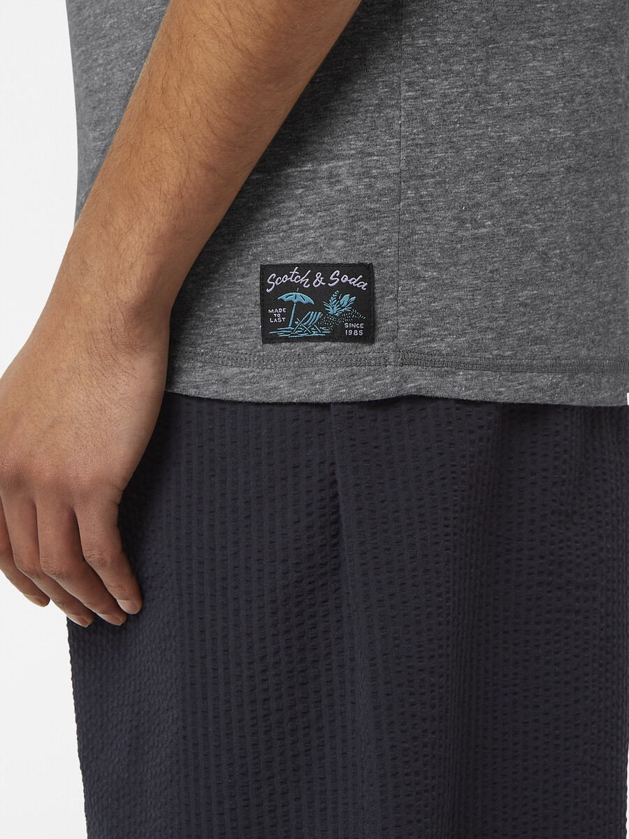 melange-t-shirt mit regulärer passform