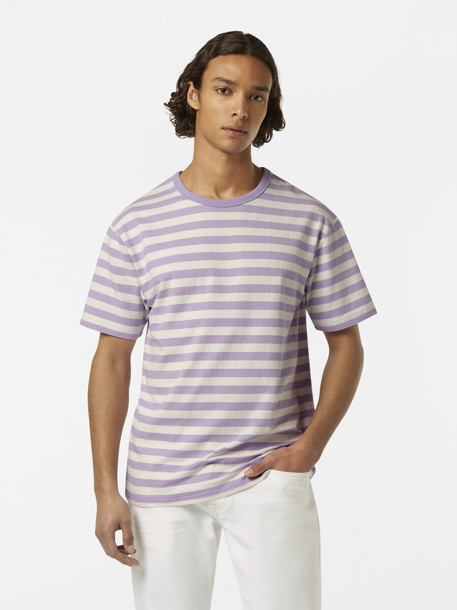 t-shirt mit lockerer passform und waffelstreifen