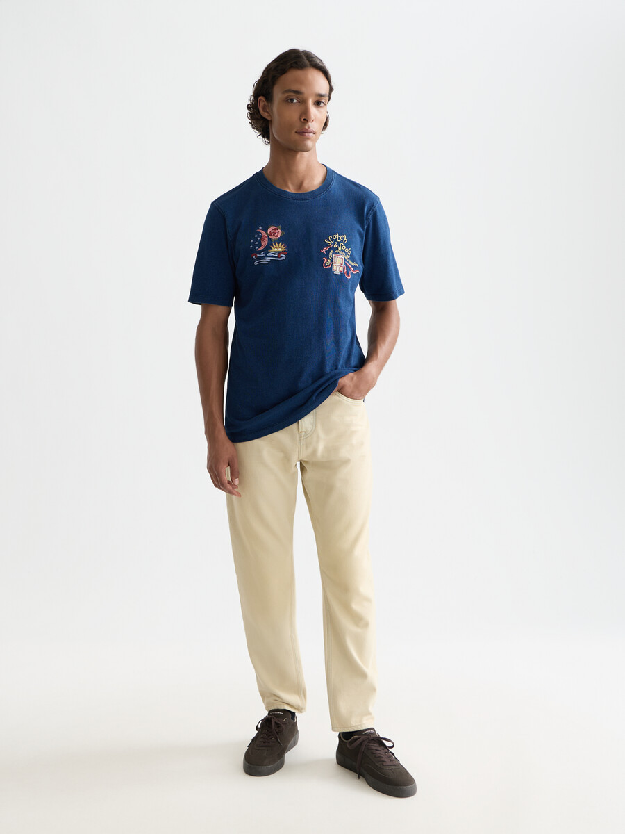 das 40th anniversary heroes relaxed-fit indigo t-shirt