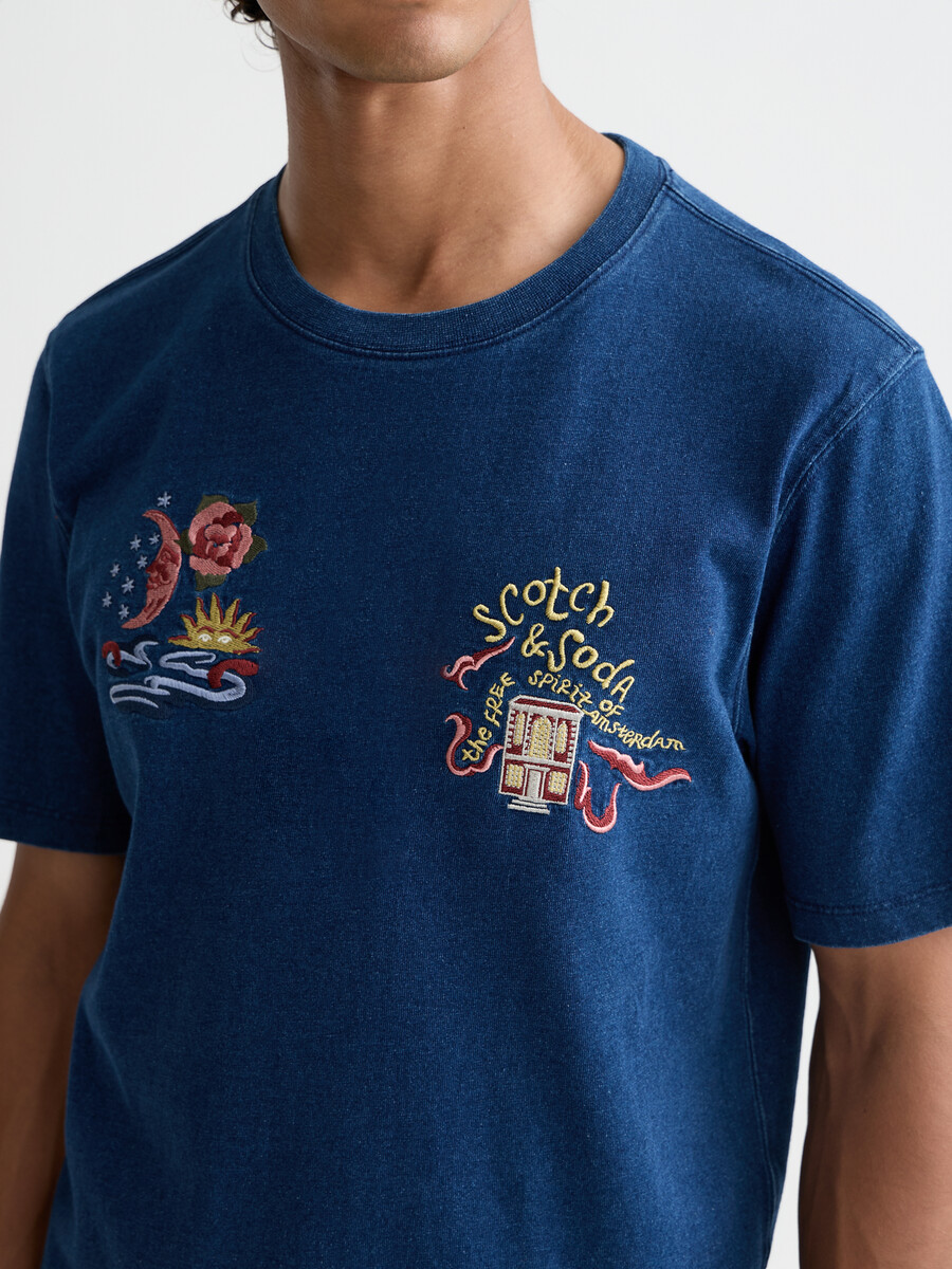 das 40th anniversary heroes relaxed-fit indigo t-shirt