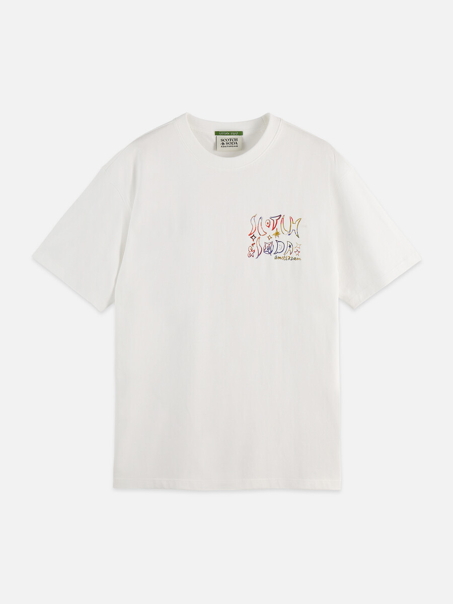 t-shirt mit motiven auf vorder- und rückseite bequeme passform