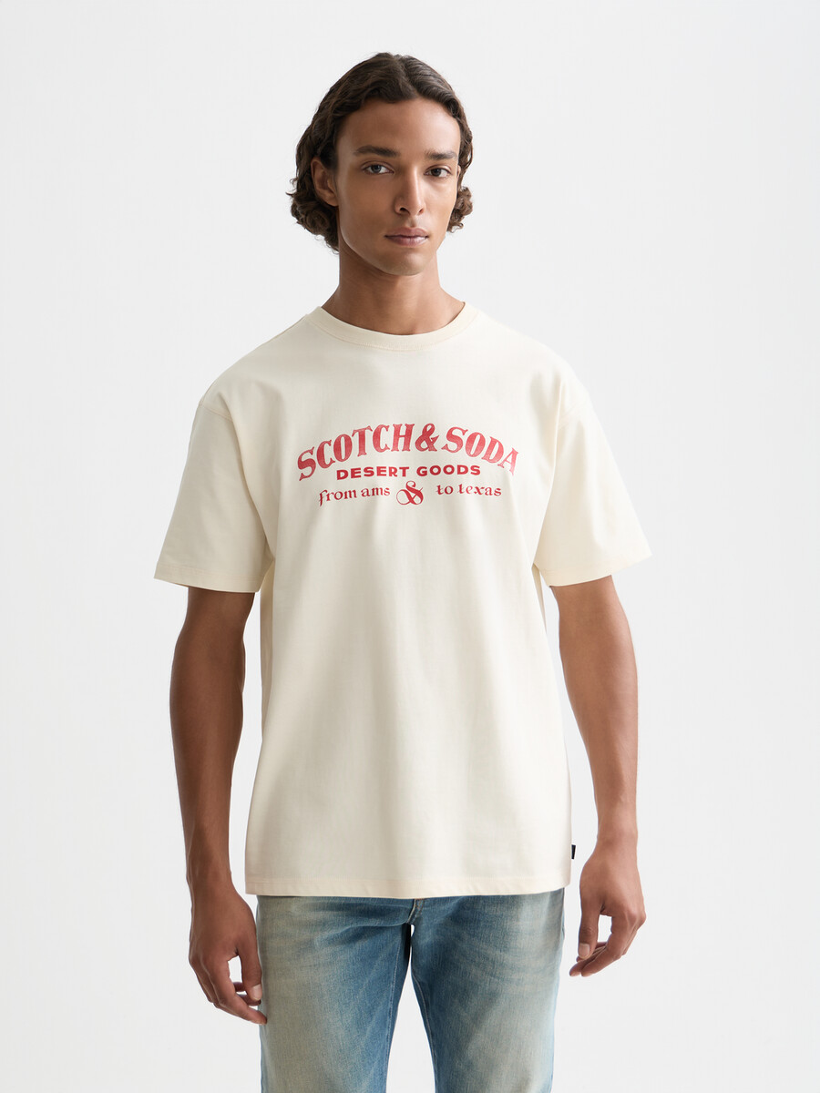 t-shirt mit lockerer passform und frontmotiv