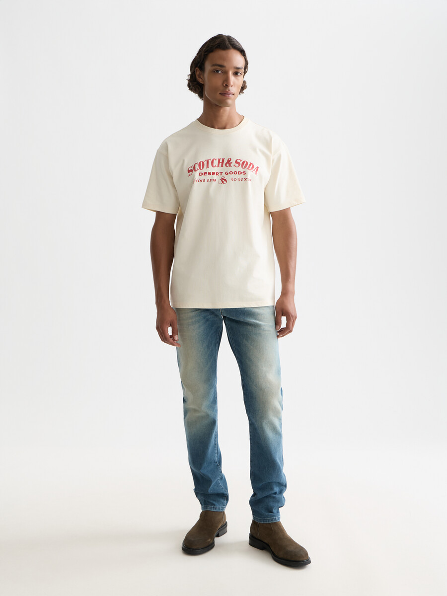 t-shirt mit lockerer passform und frontmotiv