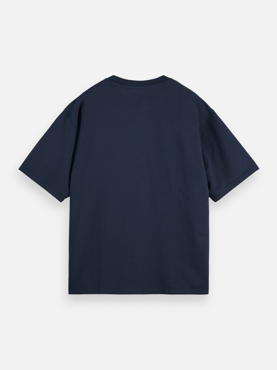 locker geschnittenes t-shirt mit kreuzstich-frontmotiv