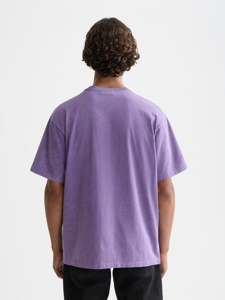 vorderseite mit motiv lockere passform schneeweiß gewaschenes t-shirt
