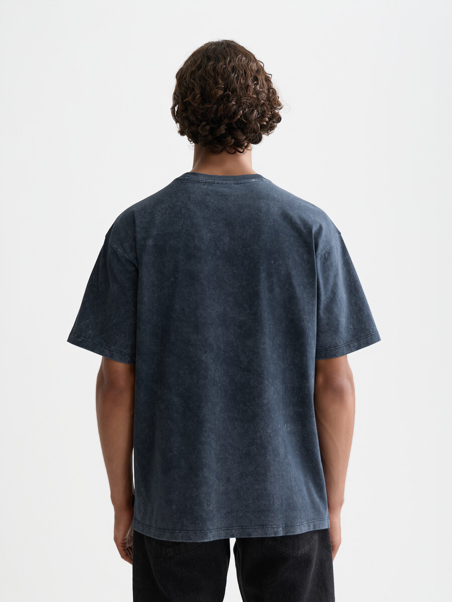 vorderseite mit motiv lockere passform schneeweiß gewaschenes t-shirt
