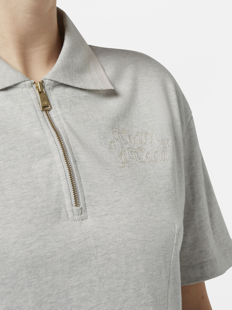 poloshirt mit reißverschluss