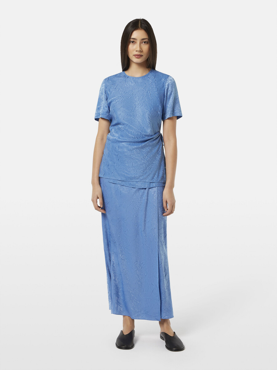 wickeloberteil aus geknittertem satin