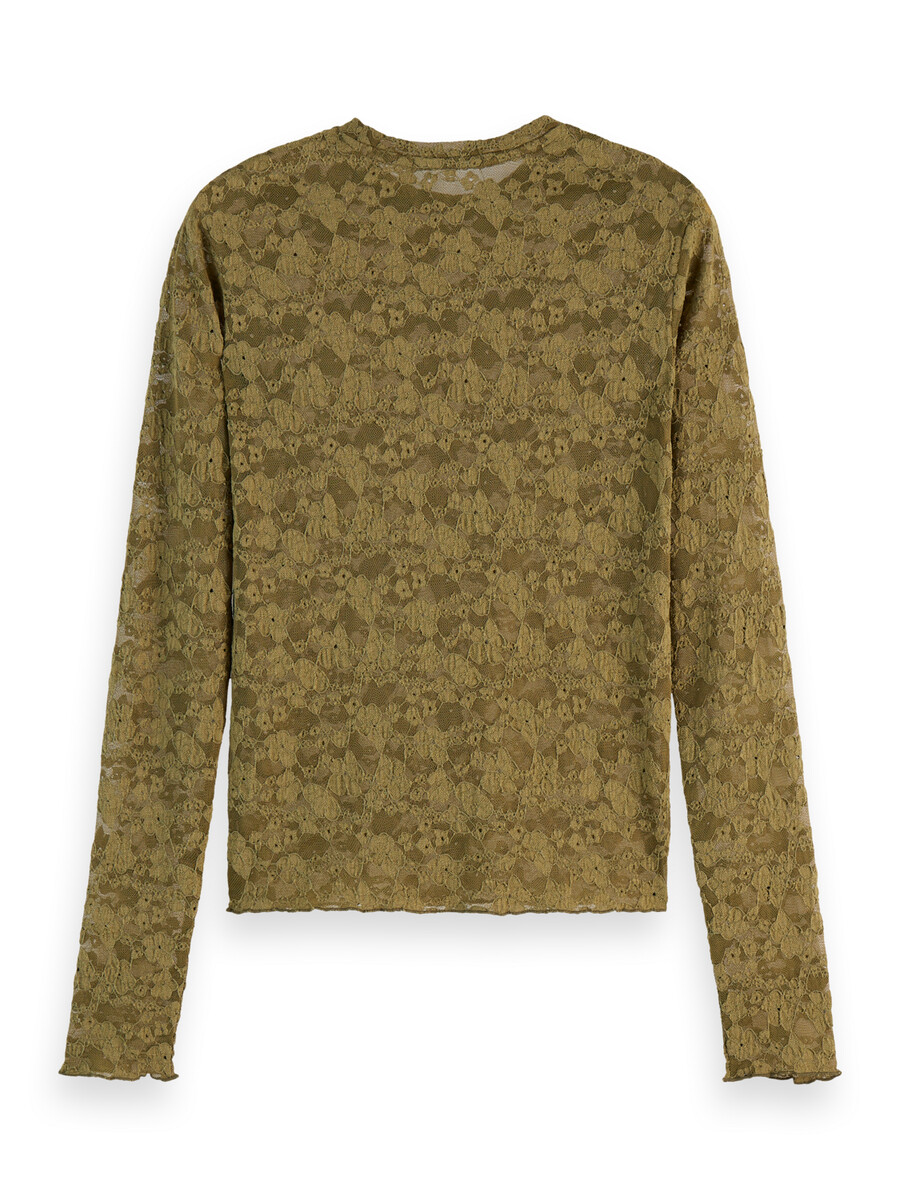 langarmshirt mit floraler spitze