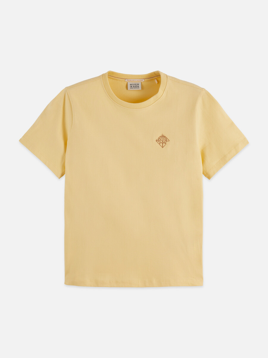 normal geschnittenes t-shirt mit brustmotiv