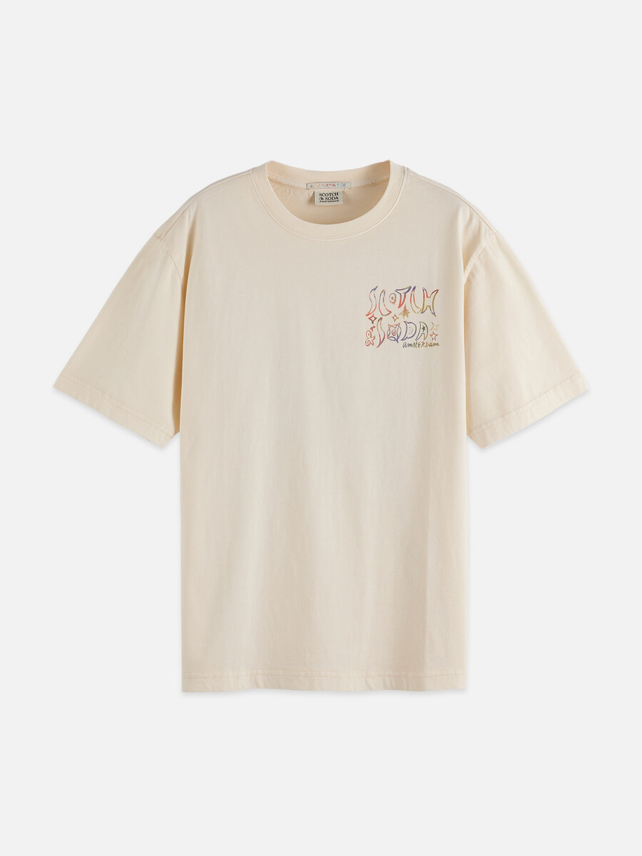 lockeres t-shirt mit gewaschenem aufdruck