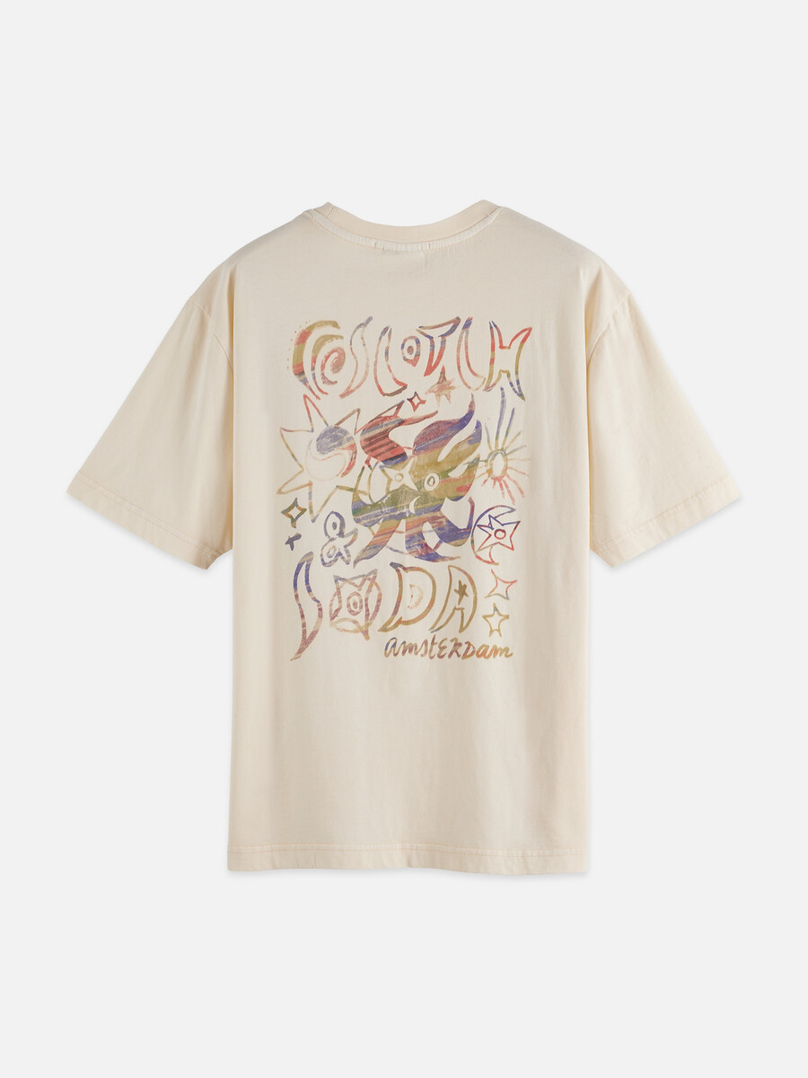 lockeres t-shirt mit gewaschenem aufdruck