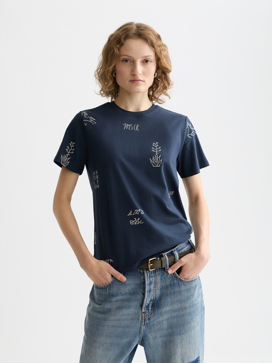 bedrucktes t-shirt in regulärer passform