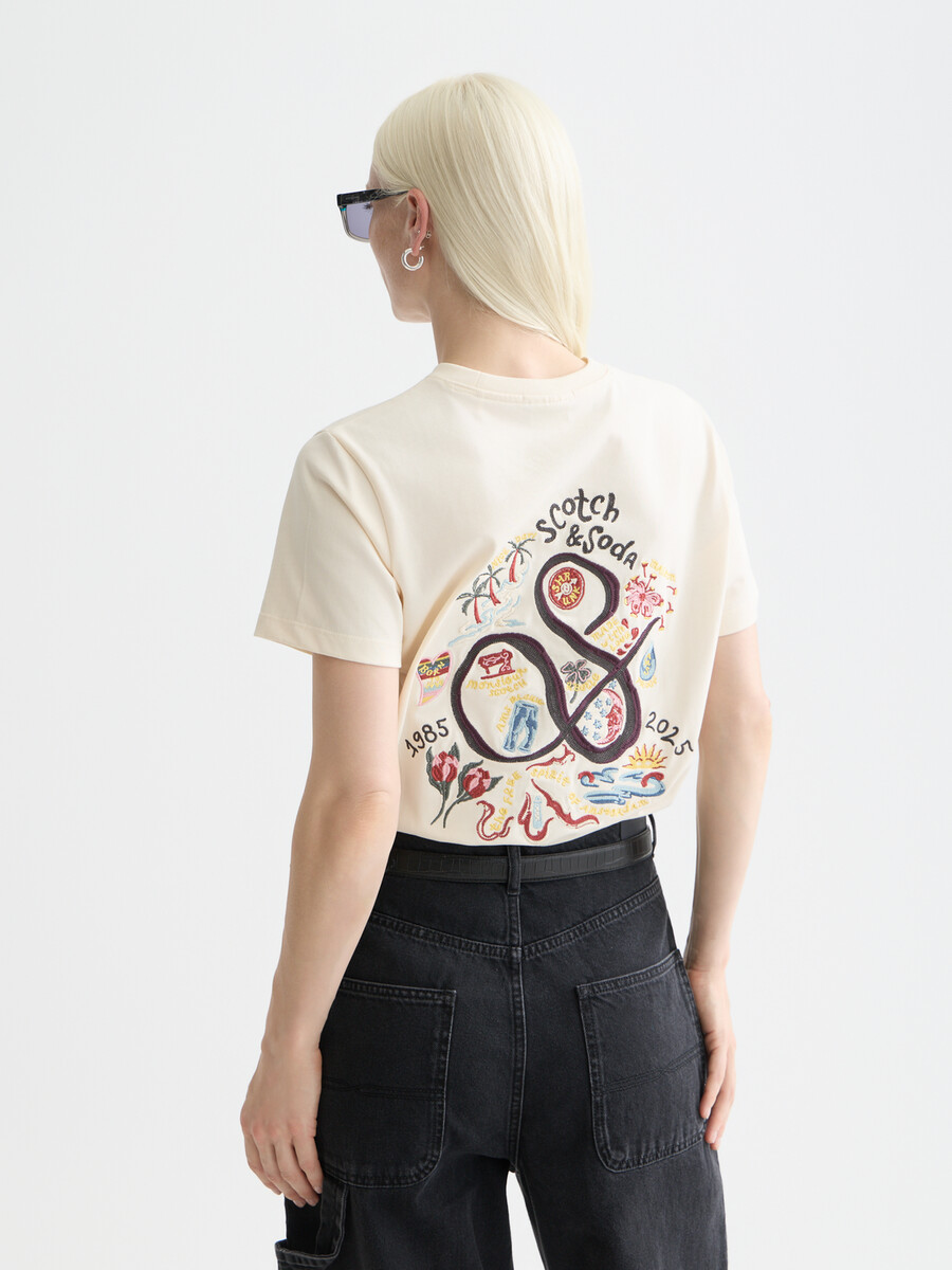 t-shirt zum 40-jährigen jubiläum mit gewaschenem artwork und regulärer passform